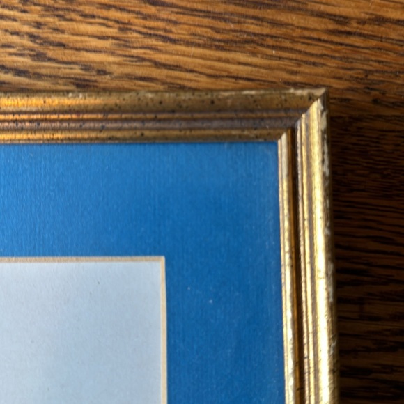 Vintage Blue Floral Framed picture Boho Cottage Core Flowers Art - Picture 4 of 7